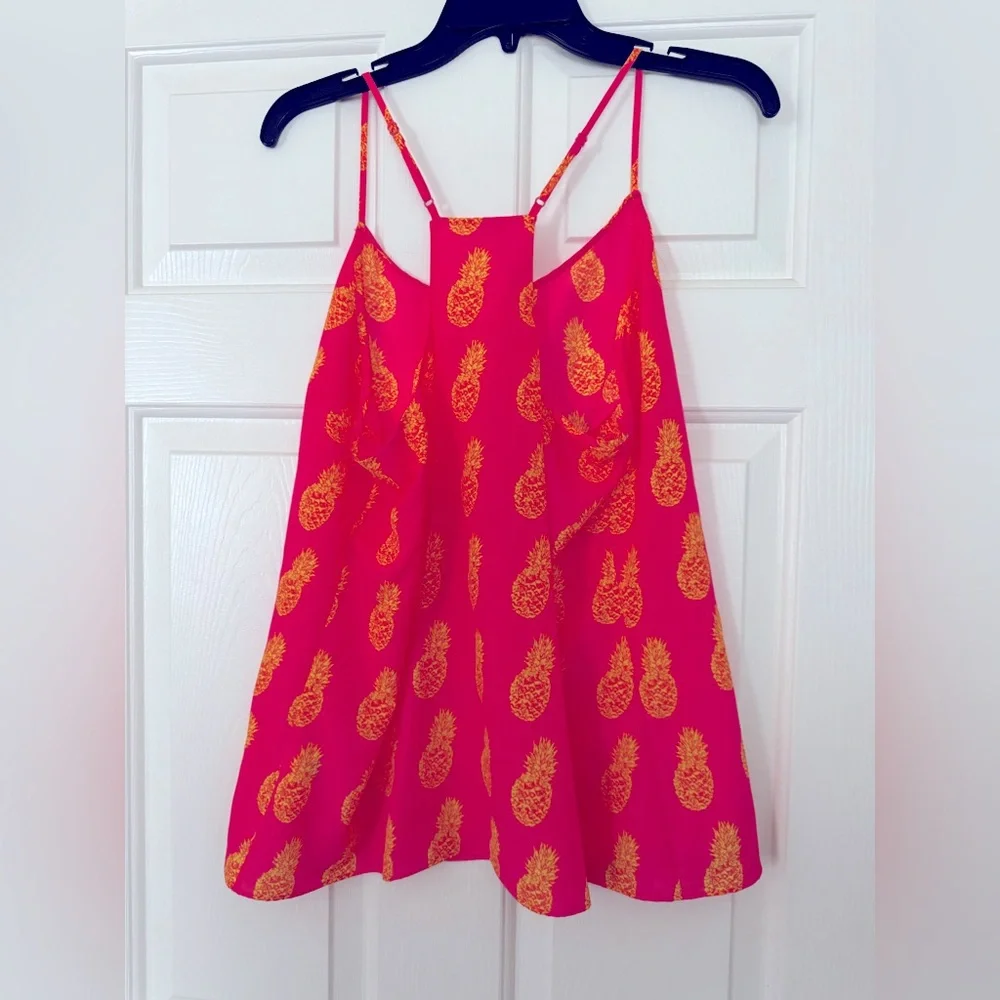J. Crew Pink Camisole with Pineapple design women’s size 14 - Picture 2 of 3